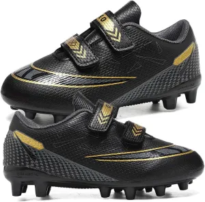 HESBITEUL Little Kids Firm Ground Soccer Cleats Boys Girls Athletic Outdoor Football Shoes Sporting Footwear for Training & Competition