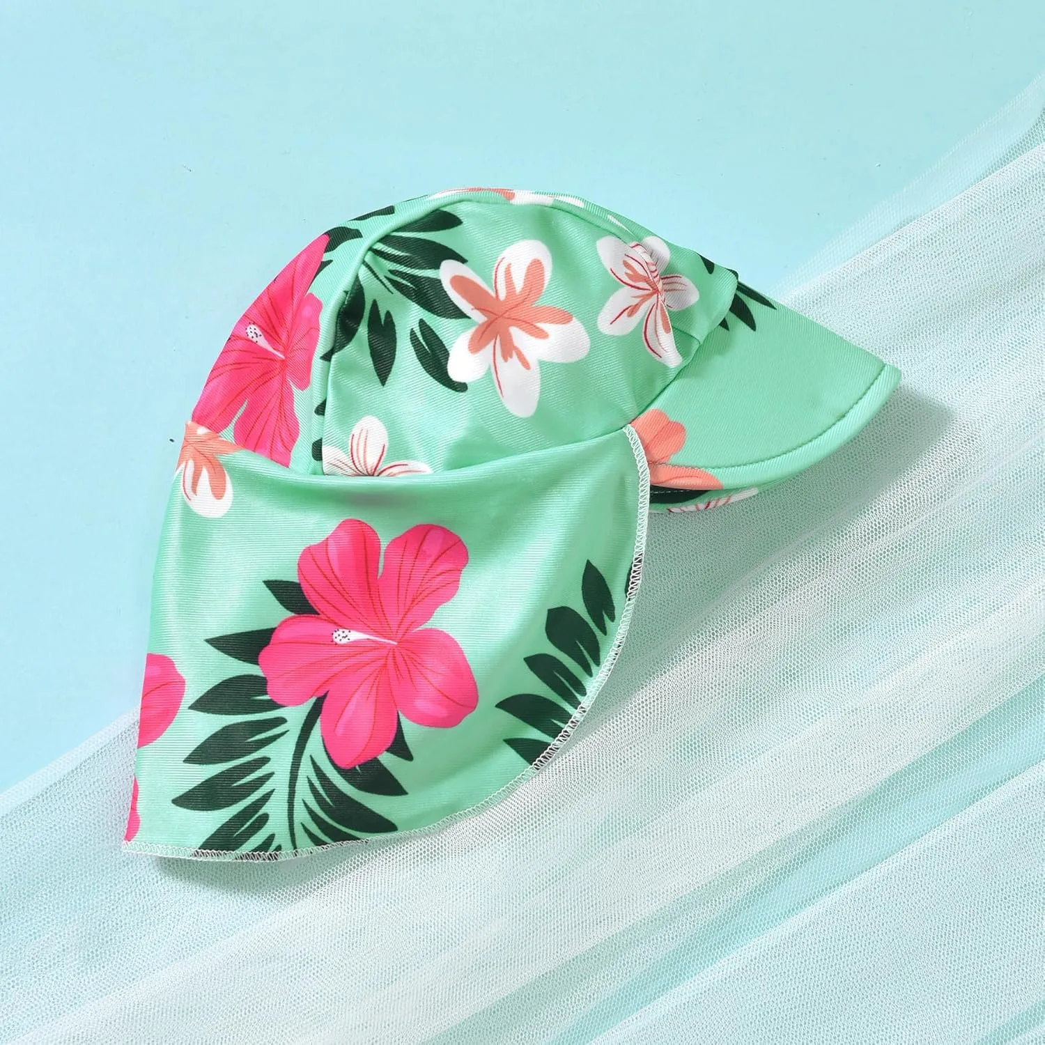 HINTINA Newborn Baby Girl Long Sleeve 2-Pieces Swimsuit Bathing Suit with Hat