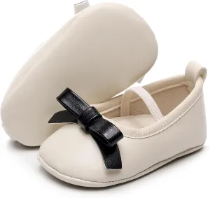 HONGTEYA Infant Baby Girl Mary Janes Flats PU Leather Non-Slip Soft Sole for Toddler First Walker Newborn Infant Crib Shoes Wedding Party Princess Baby Moccasins Girl Dress Shoes