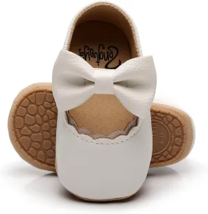 HONGTEYA Infant Baby Girls Mary Jane Flats Non Slip for Toddler First Walkers Soft Sole PU Leather Crib Shoes Sneaker Wedding Party Christmas Princess Dress Shoes Baby Moccasins Girls