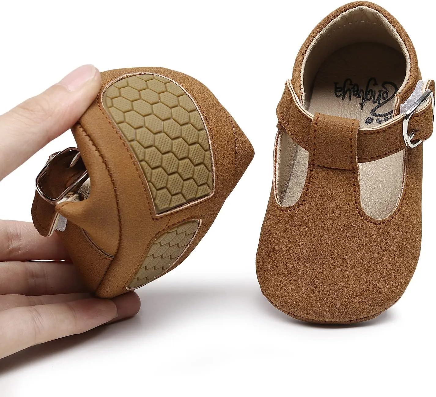 HONGTEYA Infant Baby Girls Mary Jane Flats Non Slip for Toddler First Walkers Soft Sole PU Leather Crib Shoes Sneaker Wedding Party Christmas Princess Dress Shoes Baby Moccasins Girls