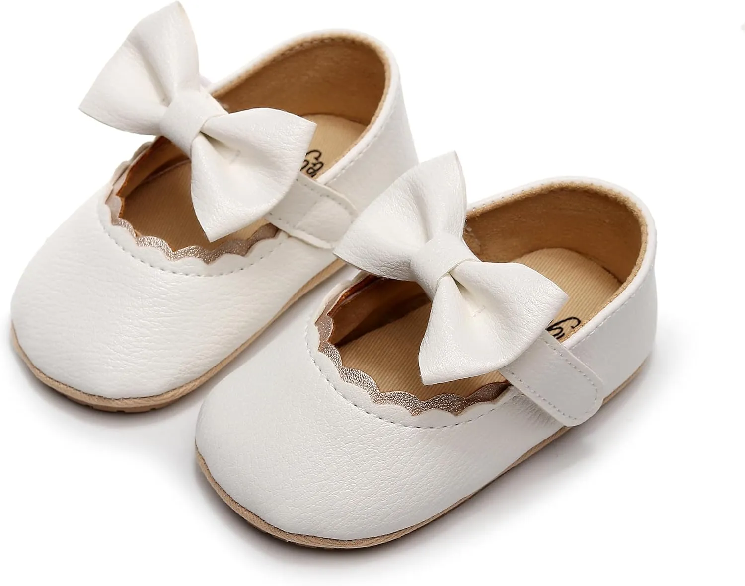 HONGTEYA Infant Baby Girls Mary Jane Flats Non Slip for Toddler First Walkers Soft Sole PU Leather Crib Shoes Sneaker Wedding Party Christmas Princess Dress Shoes Baby Moccasins Girls