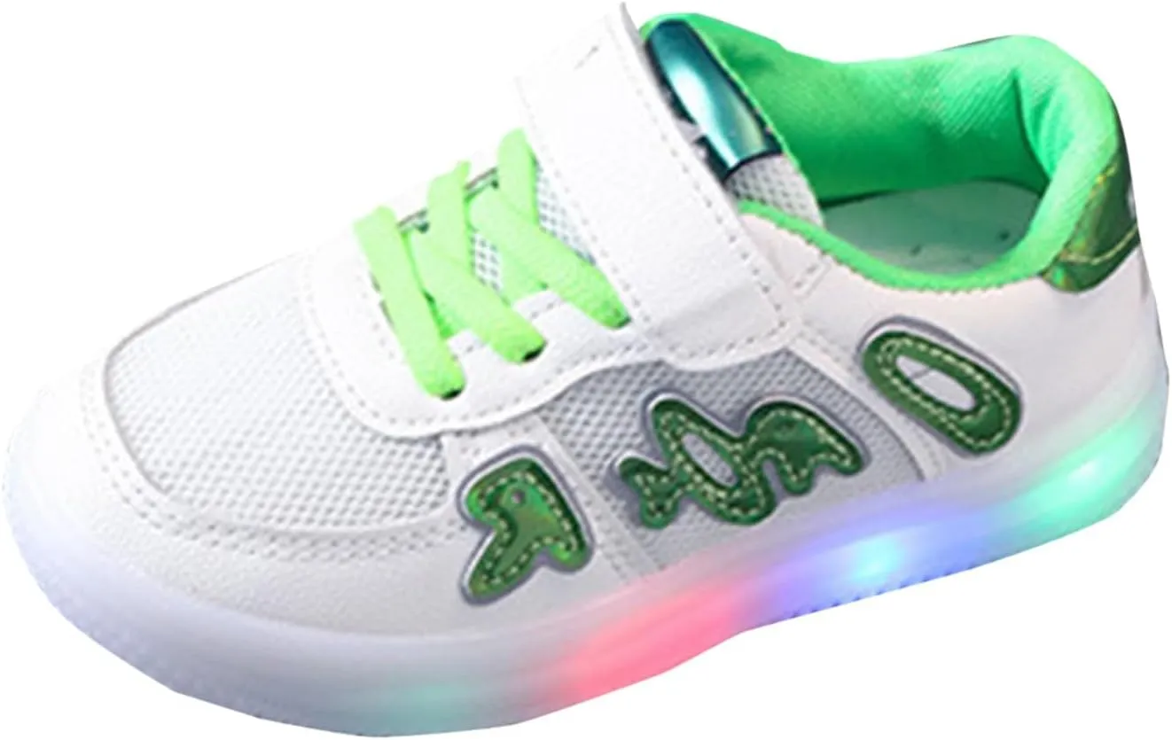 IWIHMIV Boys Athletic Shoes Casual Kids Light Up Tennis Running Shoes Comfortable Breathable Sneakers