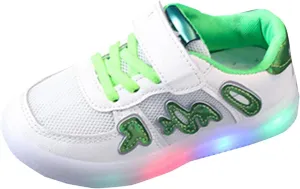 IWIHMIV Boys Athletic Shoes Casual Kids Light Up Tennis Running Shoes Comfortable Breathable Sneakers