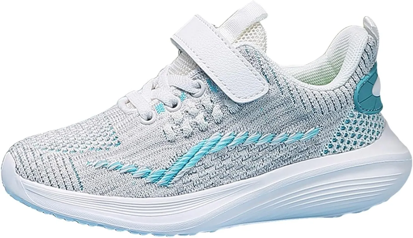 IWIHMIV Girl Tennis Shoes Boys Girls Breathable Shoes Kids Athletic Running Walking Lightweight Non Slip Sneakers