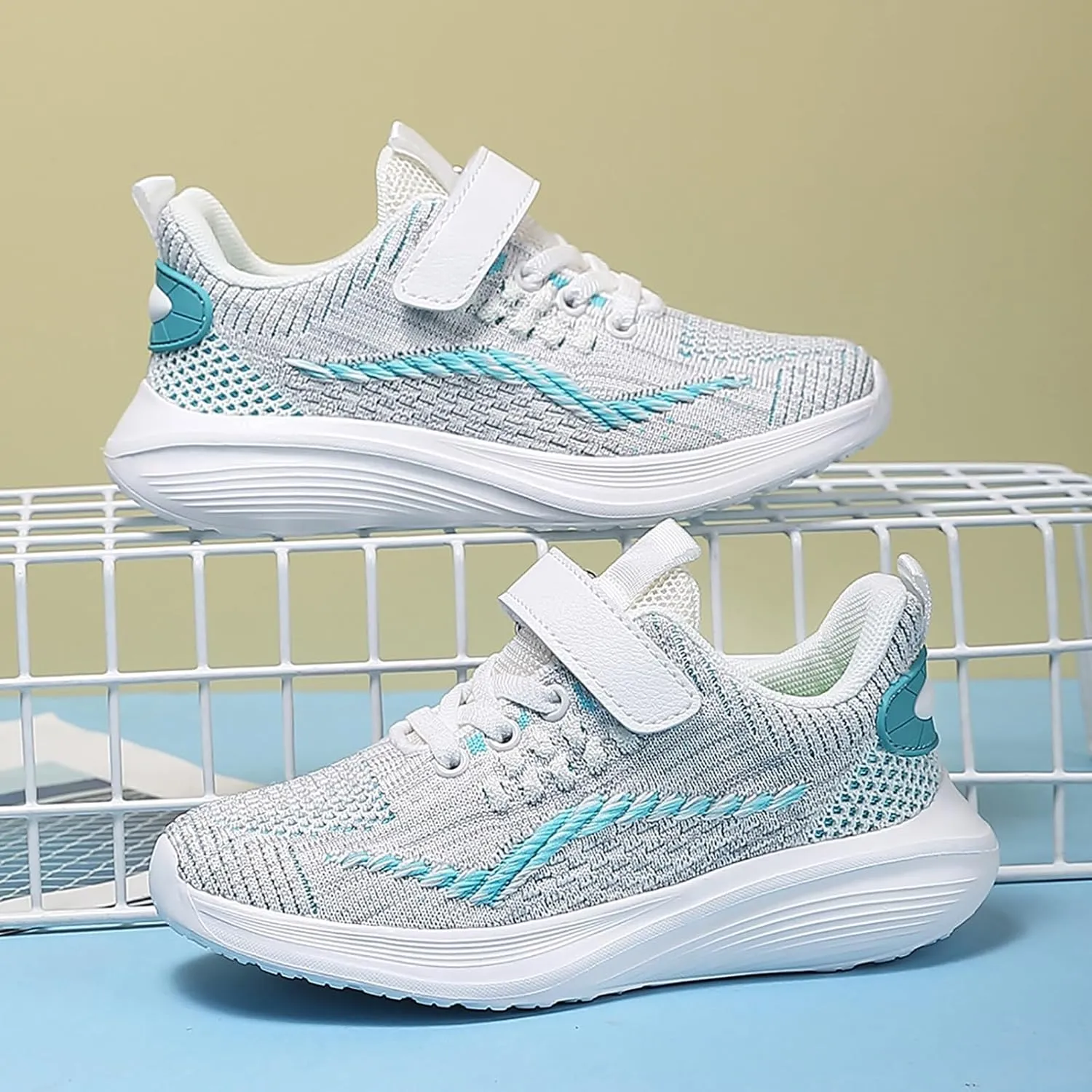 IWIHMIV Girl Tennis Shoes Boys Girls Breathable Shoes Kids Athletic Running Walking Lightweight Non Slip Sneakers