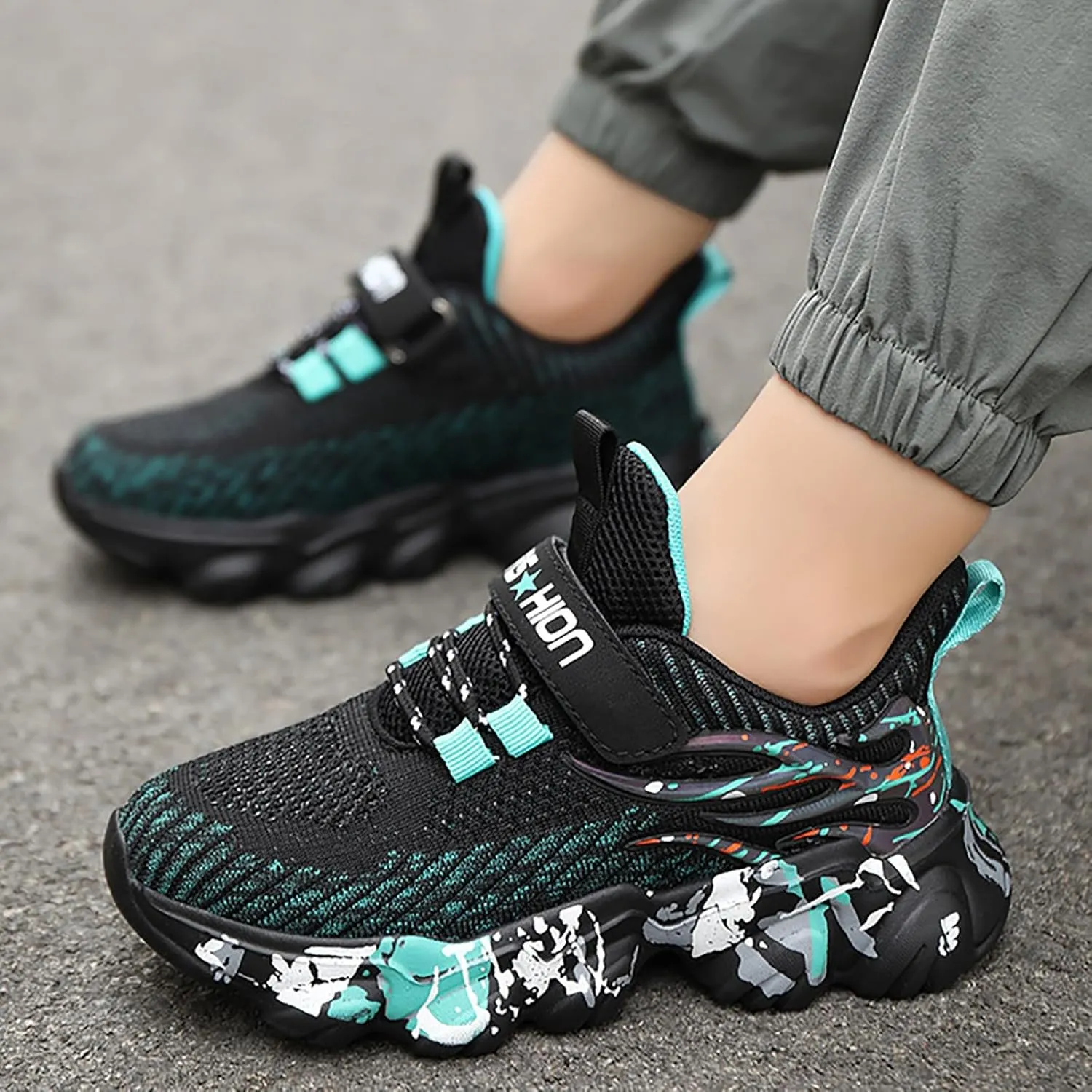 IWIHMIV Kids Tennis Shoes Toddler Slip On Shoes Toddler Boys Breathable Non Slip Sneakers Running Walking Sports Shoes