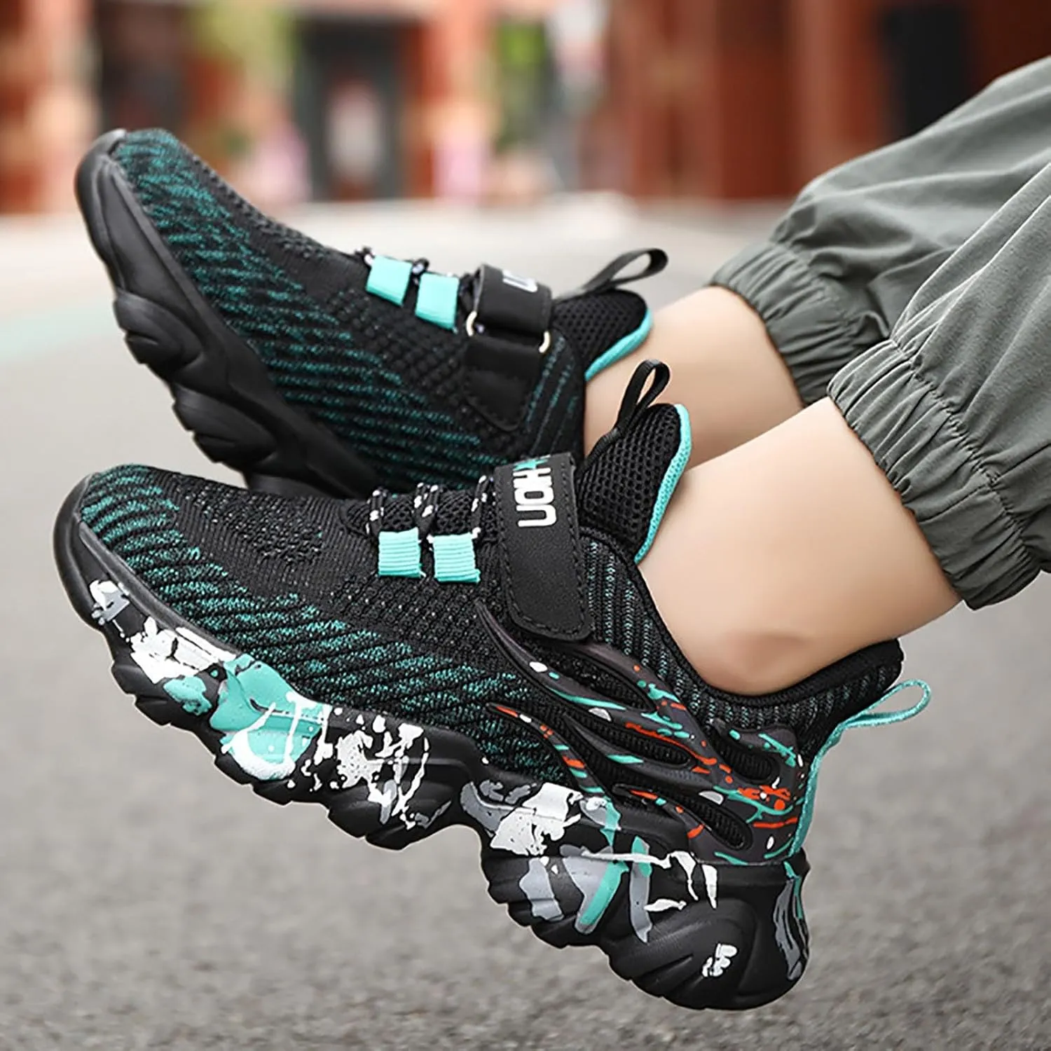 IWIHMIV Kids Tennis Shoes Toddler Slip On Shoes Toddler Boys Breathable Non Slip Sneakers Running Walking Sports Shoes