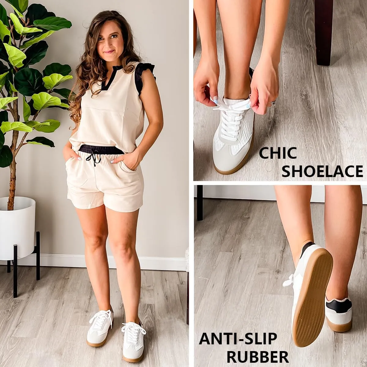 JENN ARDOR Womens Retro Fashion Sneakers Casual Walking Shoes Classic Non-Slip Comfort Dress Skate Shoes