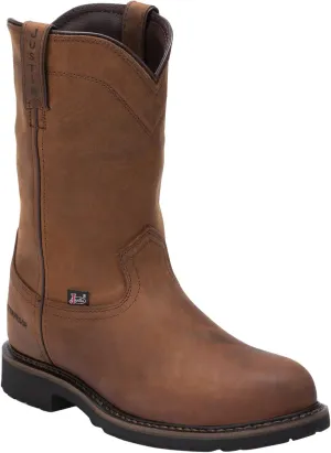 Justin Men's Wyoming Waterproof Western Work Boot Steel Toe Brown 8.5 D(M) US