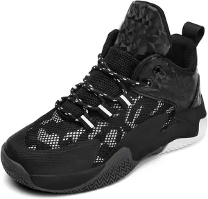 Kid's Basketball High Top Sneakers Boys Girls Comfort Lace-Up Breathable Walking Slip On Sneakers Sports Running Shoes
