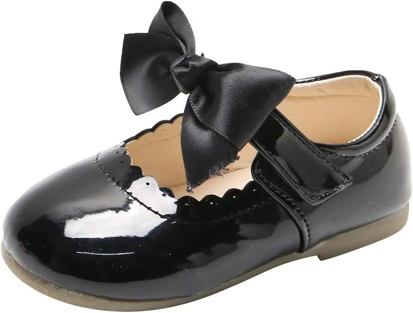 Kids Girls Butterfly Knot Princess Leather Shoes Sandals Toddler Baby Cotton Boots Solid Color Anti-Slip Shoes