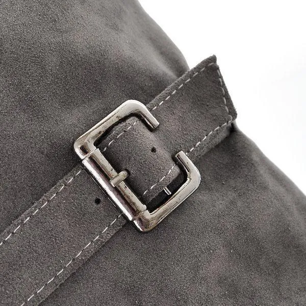 Knee high boots with buckles