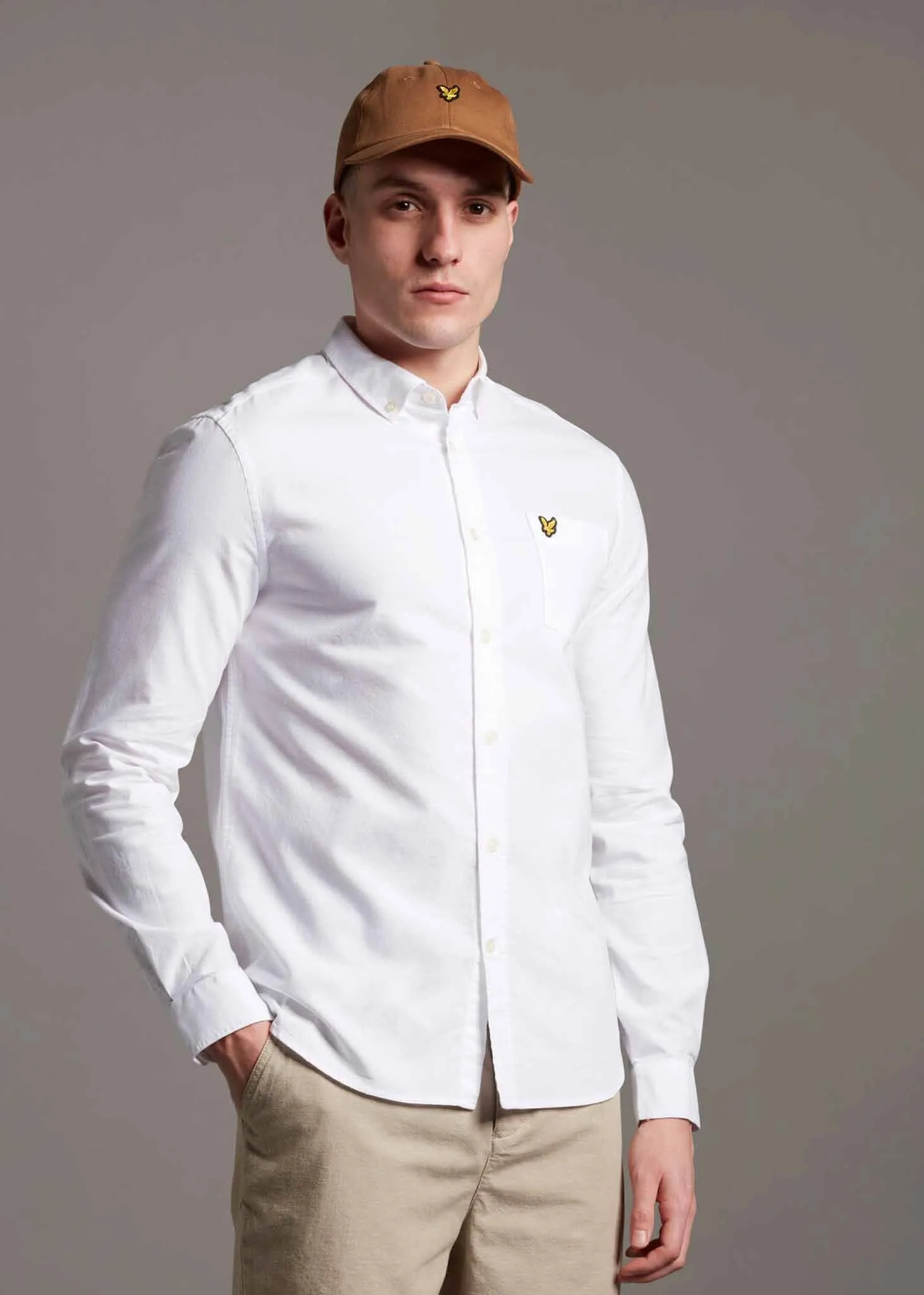 Light weight oxford shirt ss - white