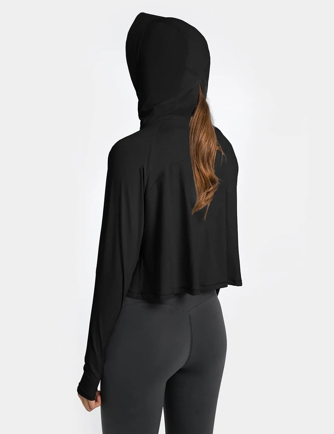 Locachy Womens UPF 50  Sun Protection Jacket Lightweight Zip up Outdoor Running Hiking Hoodie with Face Mask