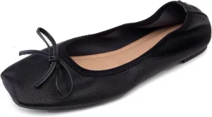 Lovely Bows Square Toe Slip On Women Court Shoes