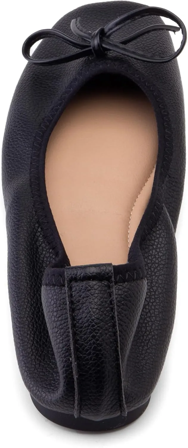 Lovely Bows Square Toe Slip On Women Court Shoes