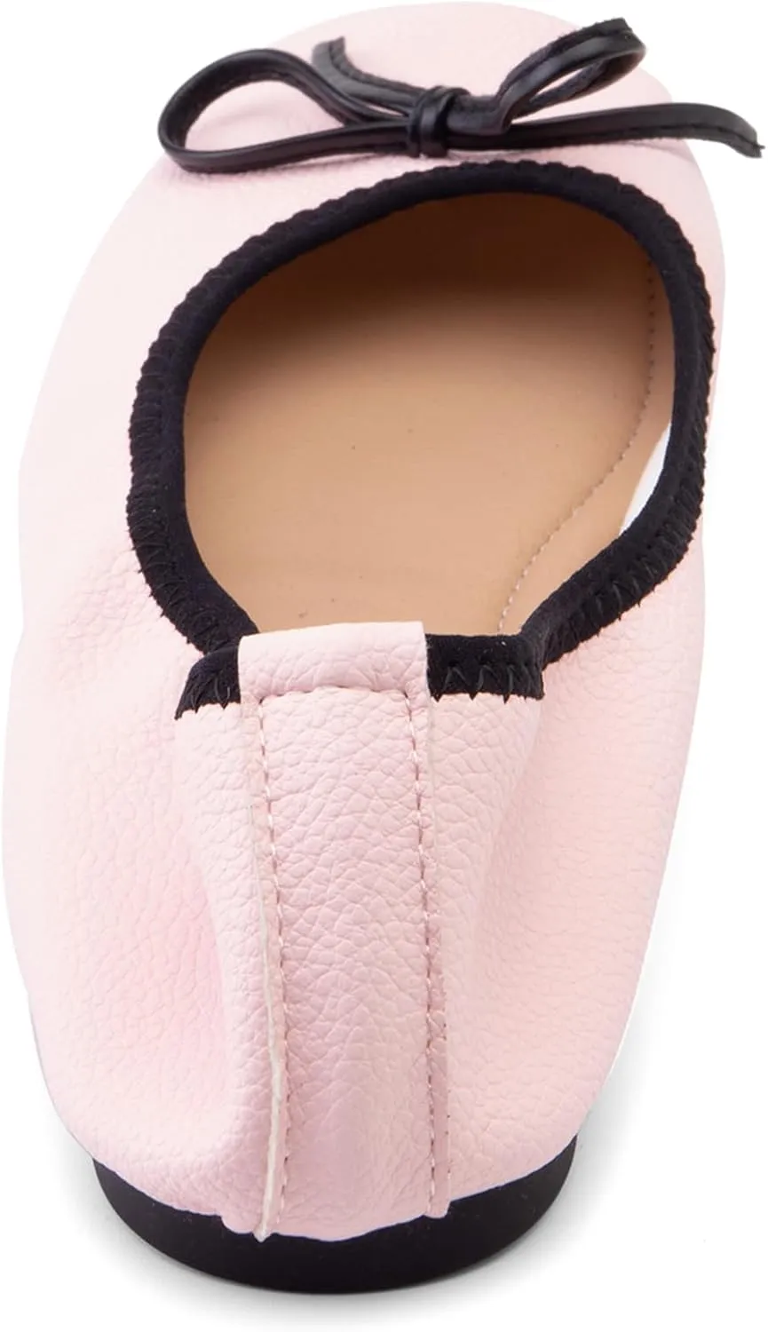 Lovely Bows Square Toe Slip On Women Court Shoes