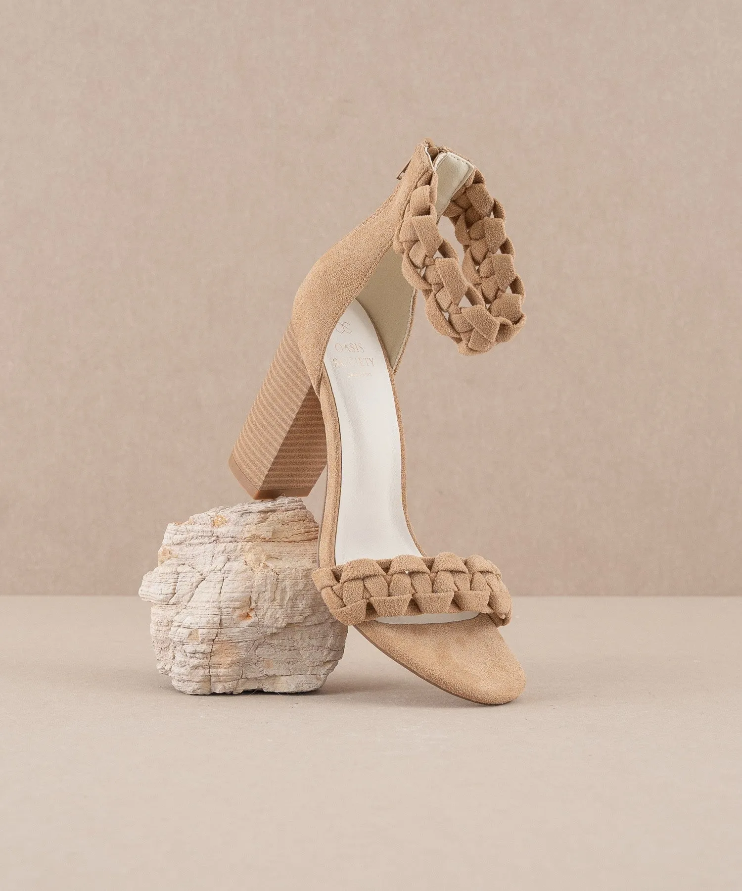 MELODY BRAIDED BLOCK HEELS
