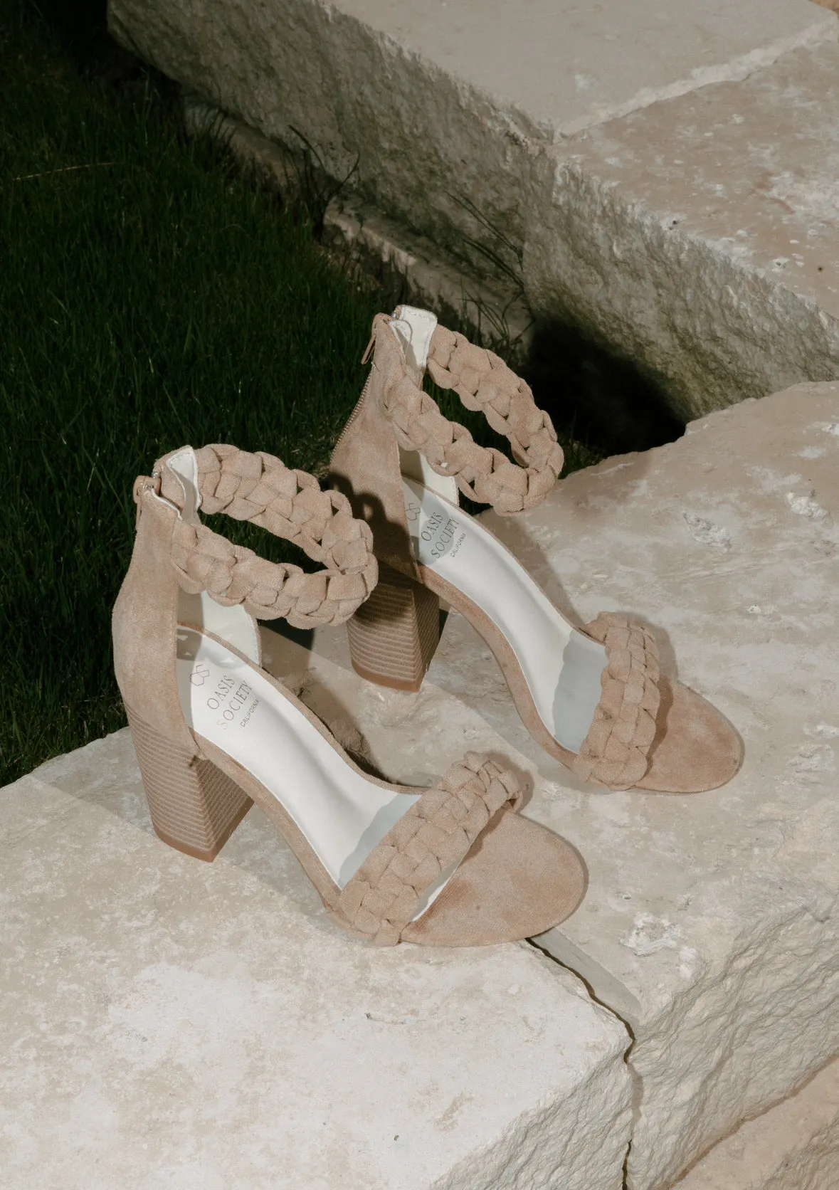 MELODY BRAIDED BLOCK HEELS