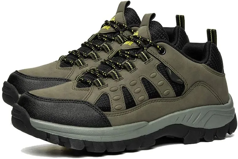 Men Non-Slip Climbing Shoes Waterproof Sports Hiking Shoes Cross-Country Running Shoes Outdoor Travel Camping Backpacking Shoes Comfortable Outdoor Sneakers