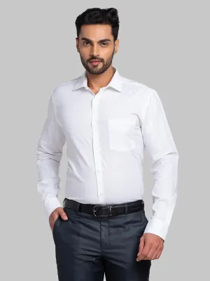 Men White Slim Fit Royal Oxford Cotton Shirts