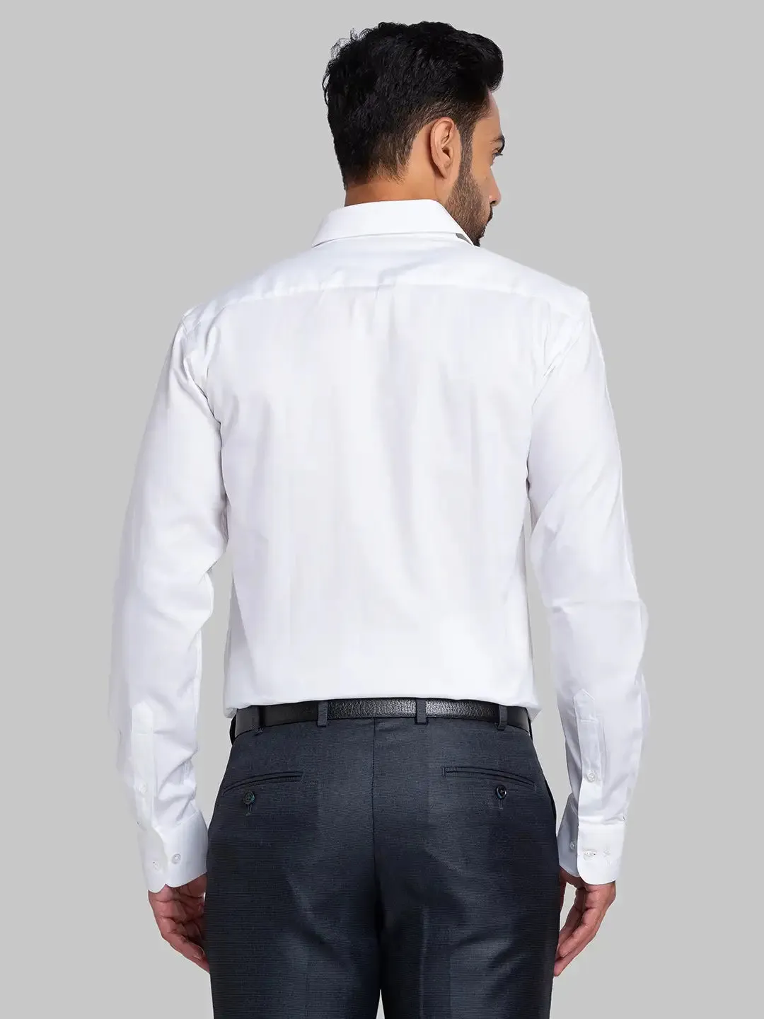 Men White Slim Fit Royal Oxford Cotton Shirts