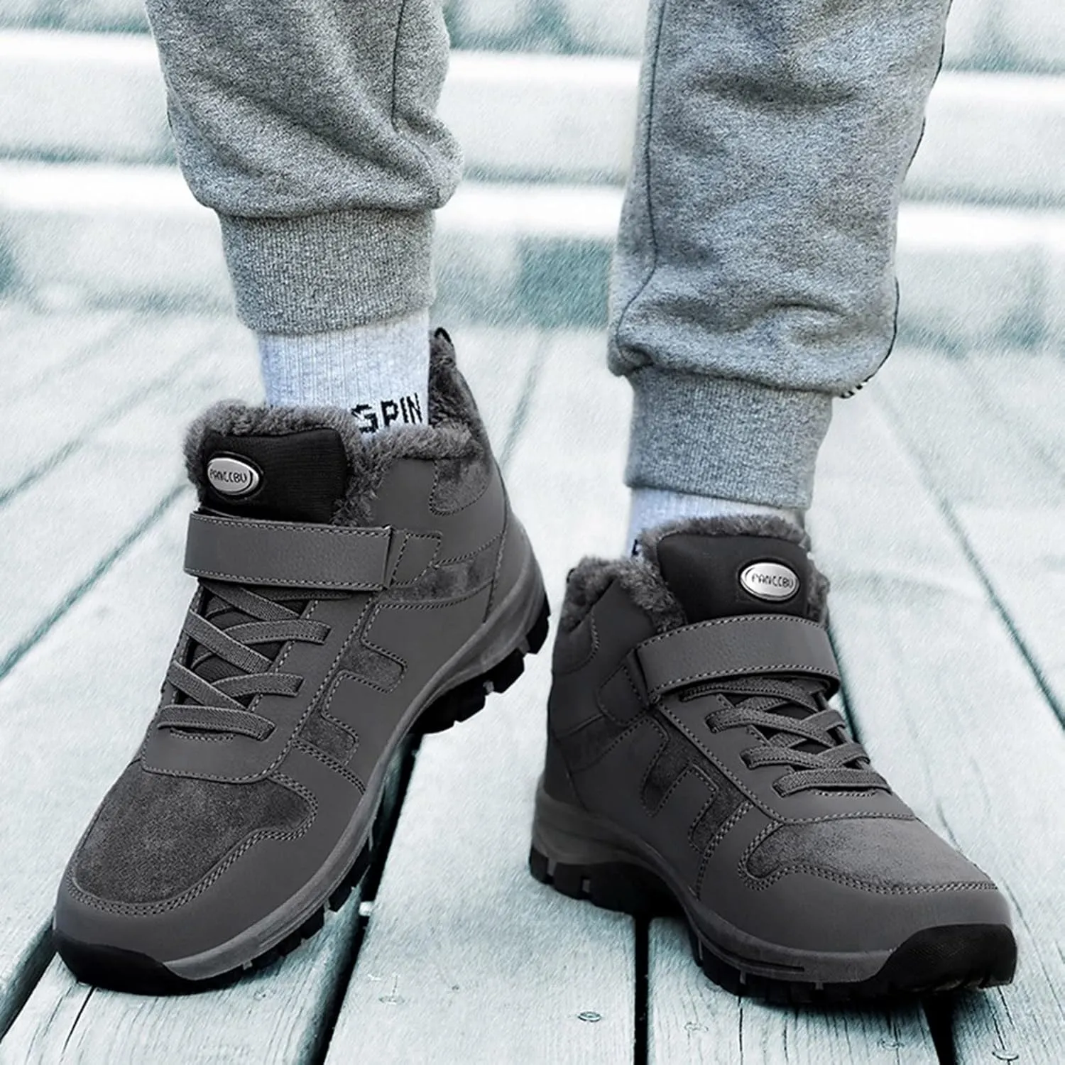 Men Work Boots Non Steel Toe Hiking Sneakers Warm Ankle Womens Safety Toe Shoes Wide Width Platform Sneakers Lightweight Safety Hike Grounded Footwear