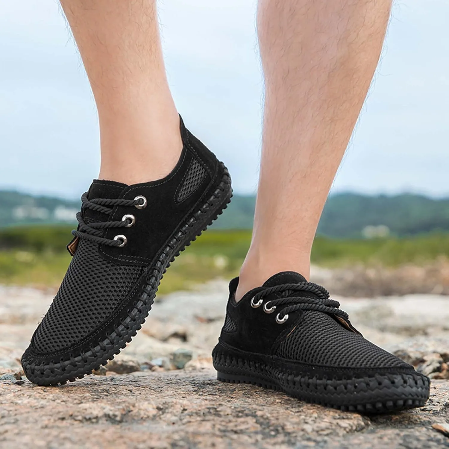 Men's Casual Sports Walking Shoes Breathable Comfortable Sneakers Mesh Soft Bottom Casual Shoes Outdoor Anti-slip Hiking Climbing Shoes