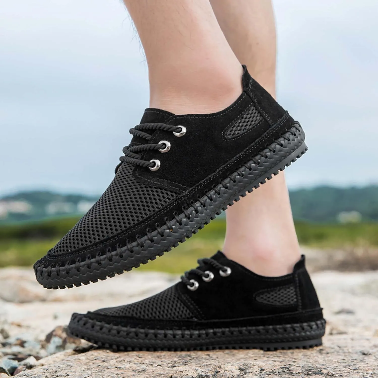 Men's Casual Sports Walking Shoes Breathable Comfortable Sneakers Mesh Soft Bottom Casual Shoes Outdoor Anti-slip Hiking Climbing Shoes