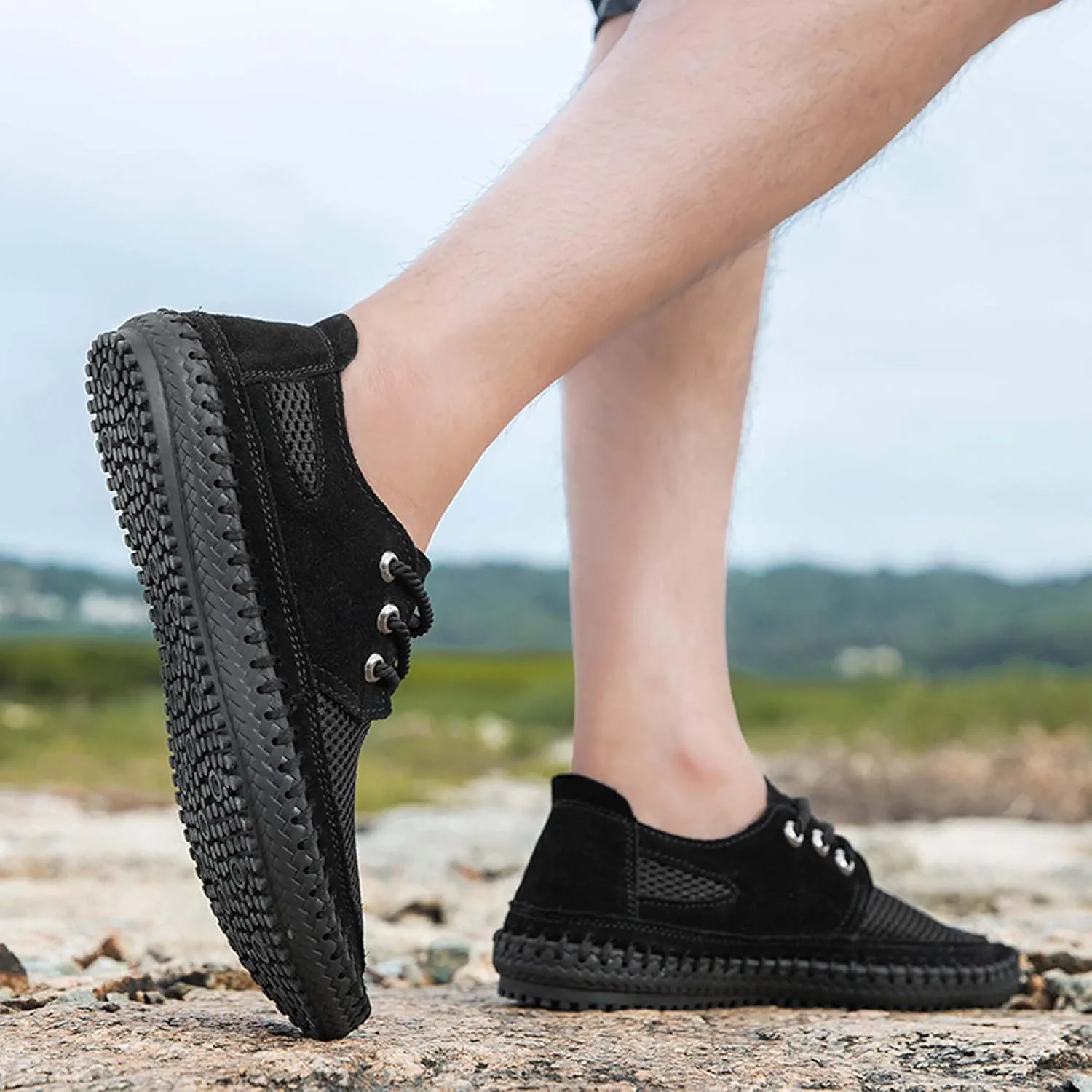 Men's Casual Sports Walking Shoes Breathable Comfortable Sneakers Mesh Soft Bottom Casual Shoes Outdoor Anti-slip Hiking Climbing Shoes