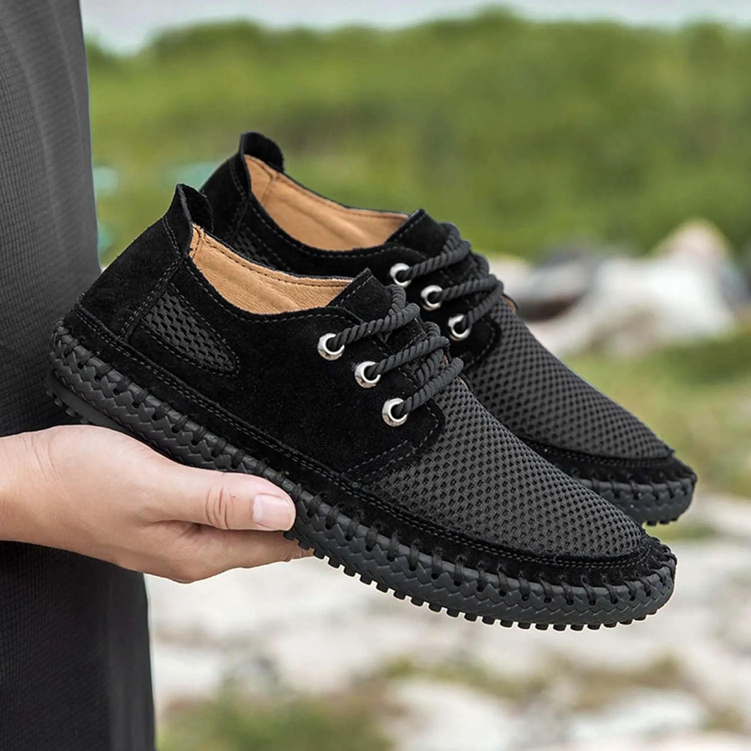 Men's Casual Sports Walking Shoes Breathable Comfortable Sneakers Mesh Soft Bottom Casual Shoes Outdoor Anti-slip Hiking Climbing Shoes