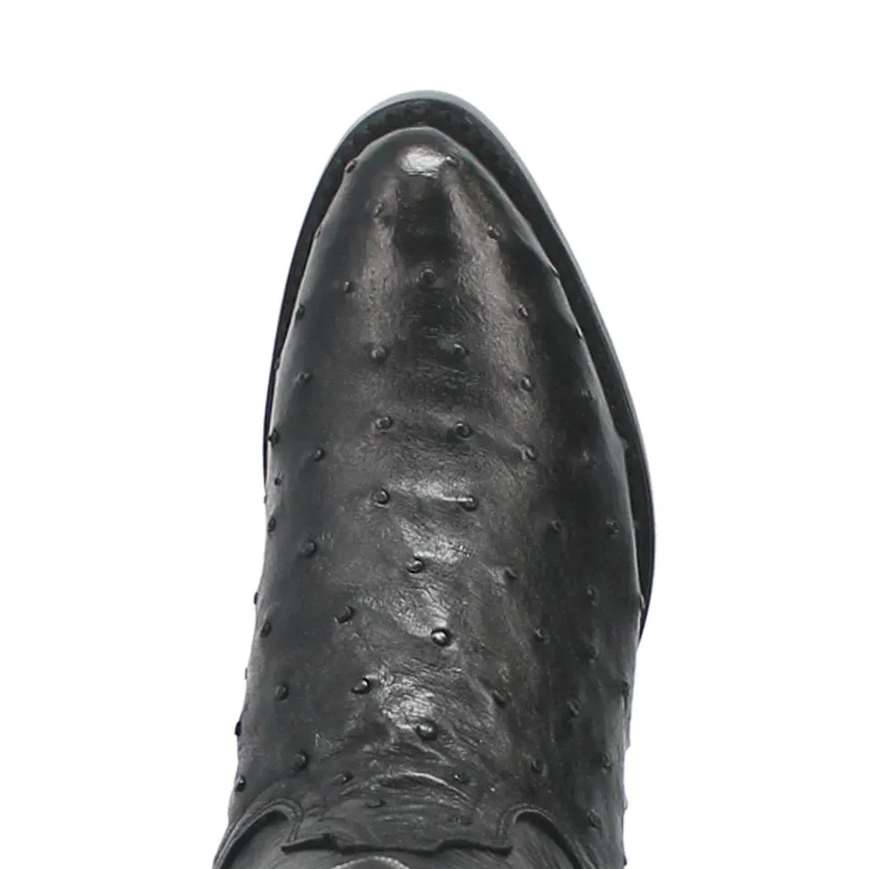 Men's Dan Post Tempe Black Full Quill Ostrich - DP2321