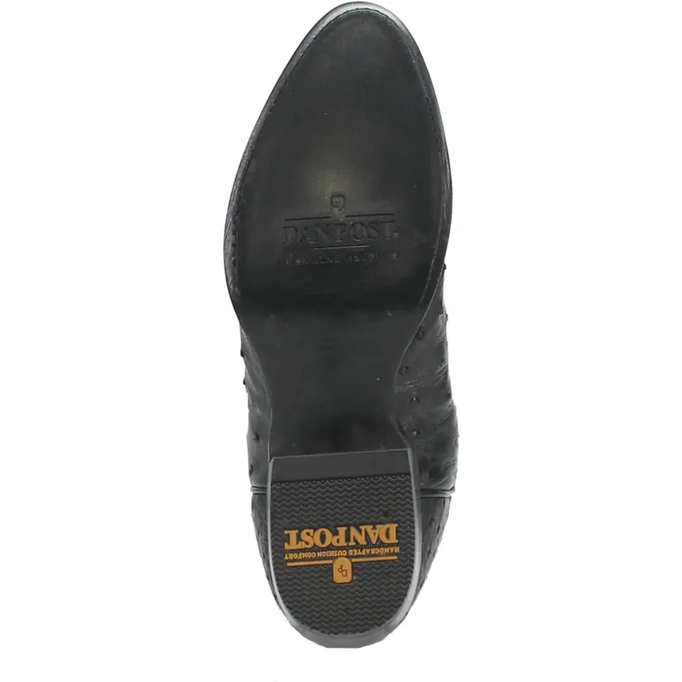 Men's Dan Post Tempe Black Full Quill Ostrich - DP2321