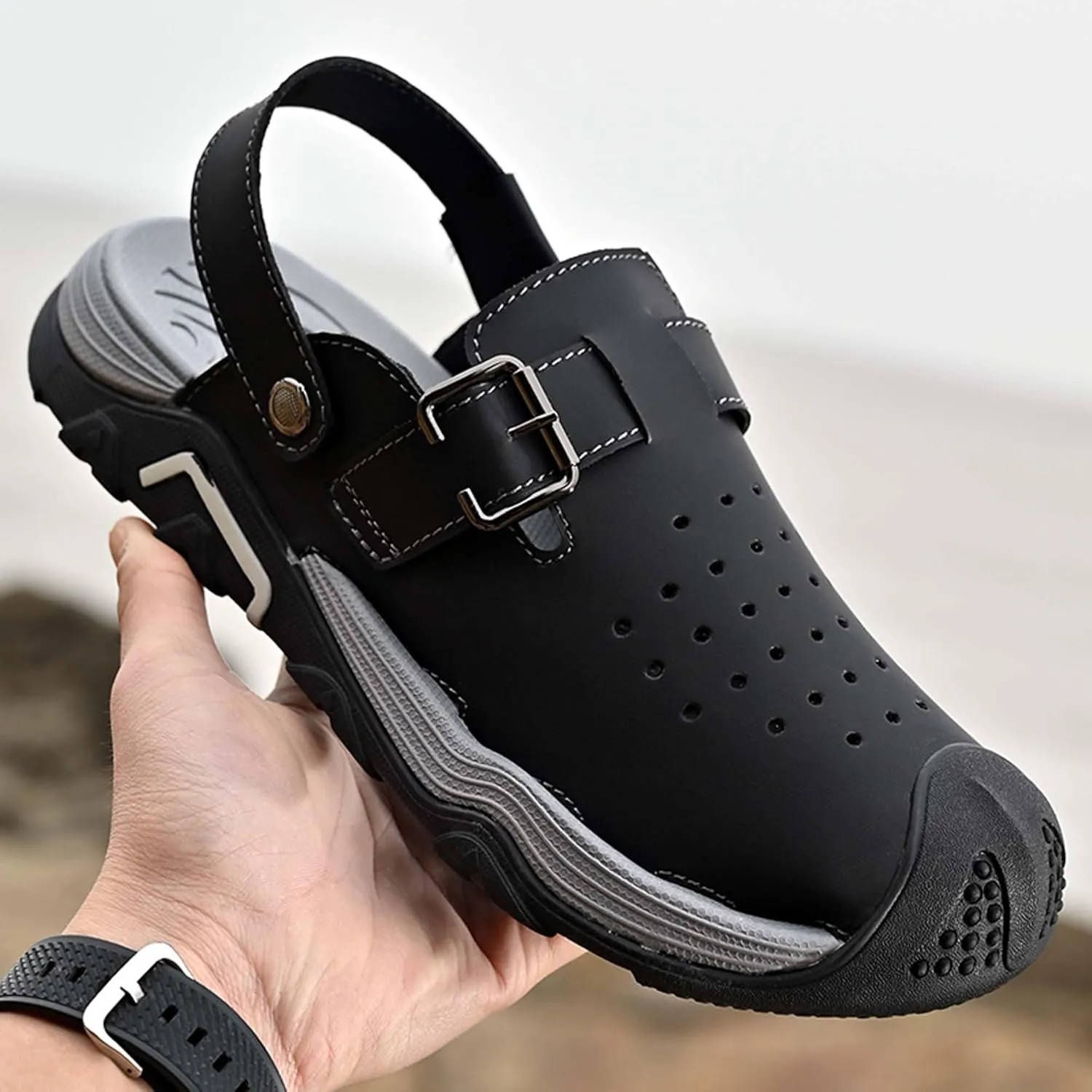 Men's Fashion Sports Sandals Adjustable Heel Slippers Slippers Outdoor Fisherman Pool Beach Shoes Outdoor Hiking Climbing Camping Shoes