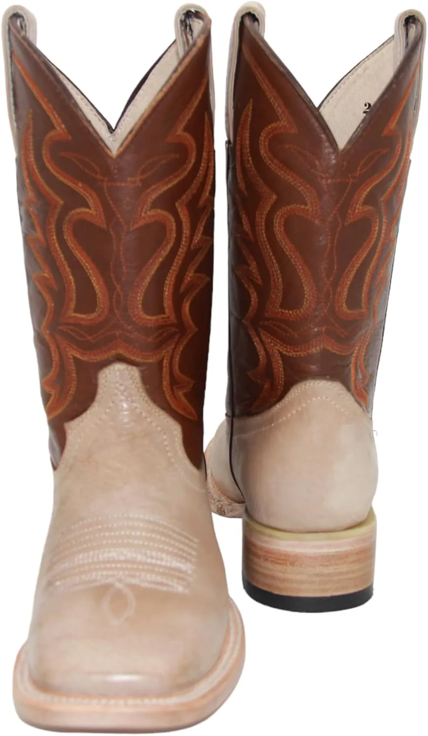 Men's Genuine Leather Western Boot Square Toe Cowboy Boot