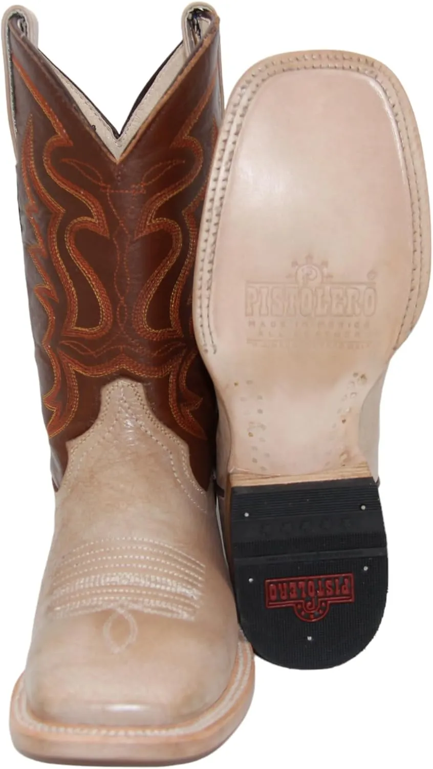 Men's Genuine Leather Western Boot Square Toe Cowboy Boot