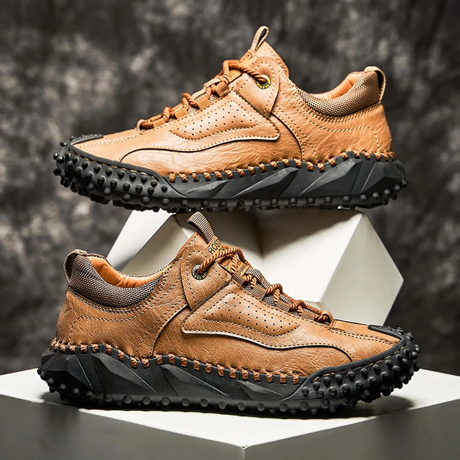Men's Hiking Climbing Shoes Retro Thick Bottom Casual Walking Non-Slip Waterproof Outdoor Cross-Country Adventure Backpacking Travel Shoes