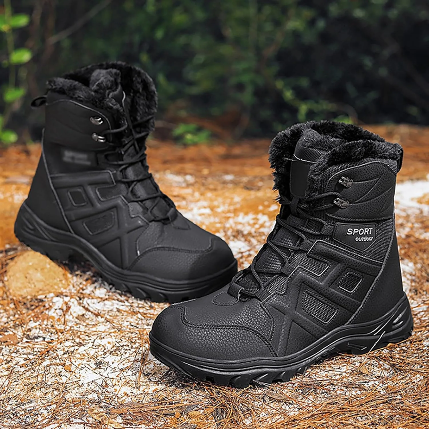 Men's Lace Up Breathable High Top Boots Waterproof Tactical Boots Military Army Outdoor Shoes For Hiking Climbing