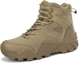 Men's Lace Up Breathable High Top Boots Waterproof Tactical Boots Military Army Outdoor Shoes For Hiking Climbing
