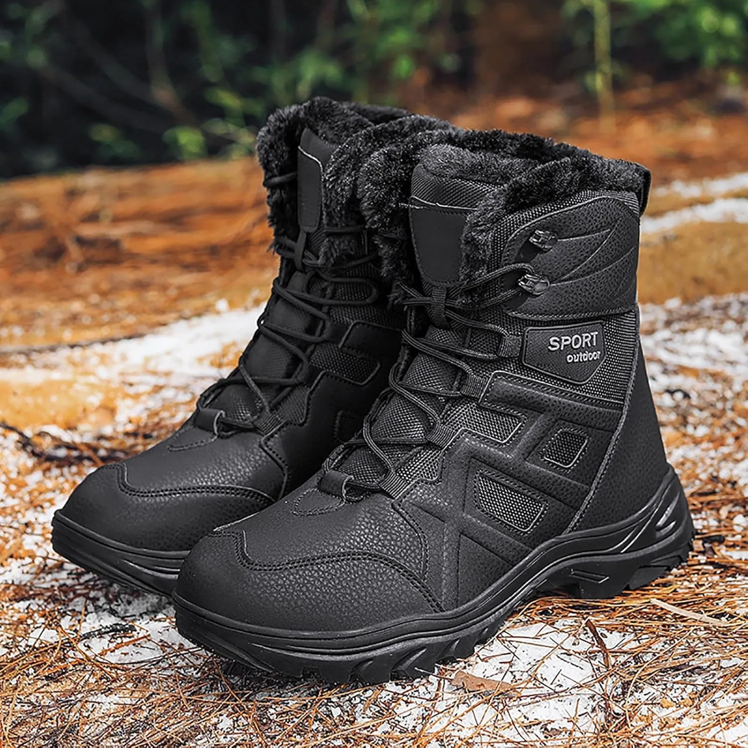 Men's Lace Up Breathable High Top Boots Waterproof Tactical Boots Military Army Outdoor Shoes For Hiking Climbing