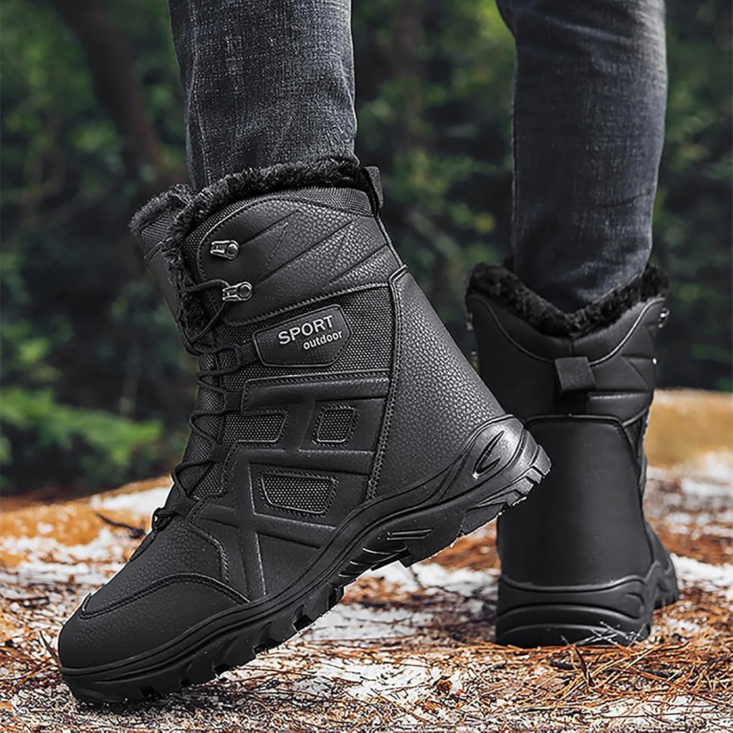 Men's Lace Up Breathable High Top Boots Waterproof Tactical Boots Military Army Outdoor Shoes For Hiking Climbing