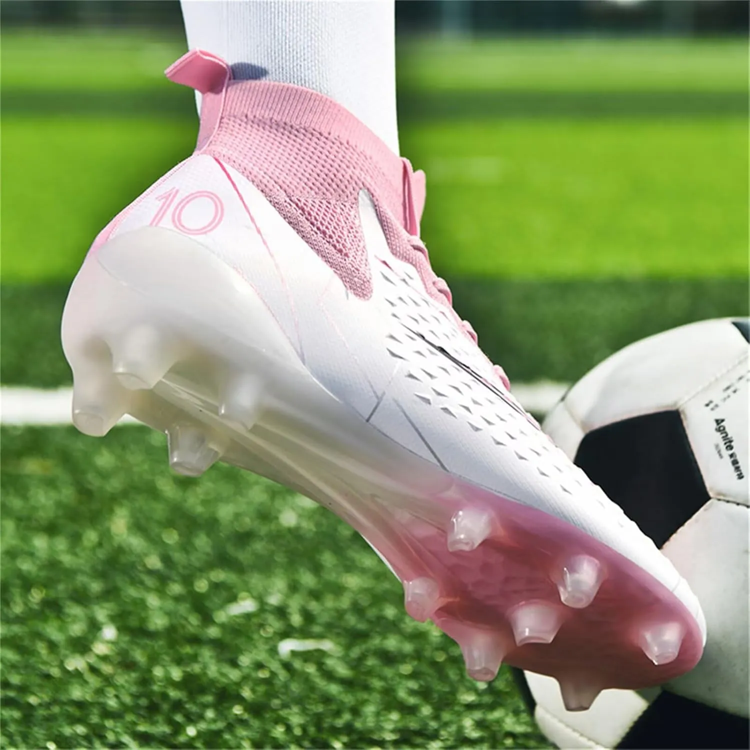 Mens Soccer Cleats Womens Football Shoes High Tops Non Slip Spikes Indoor Outdoor Youth Baseball Lacrosse Sneaker