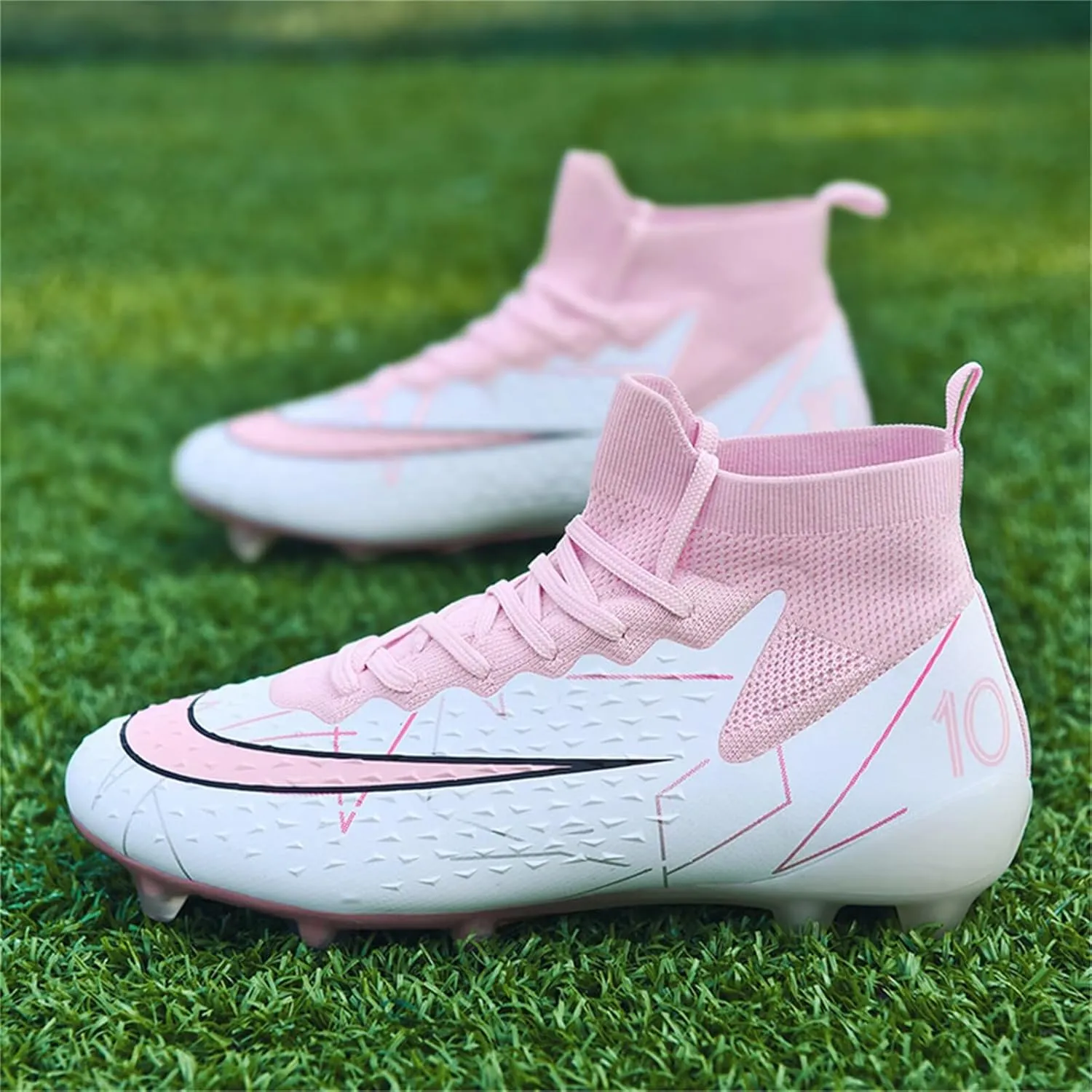 Mens Soccer Cleats Womens Football Shoes High Tops Non Slip Spikes Indoor Outdoor Youth Baseball Lacrosse Sneaker
