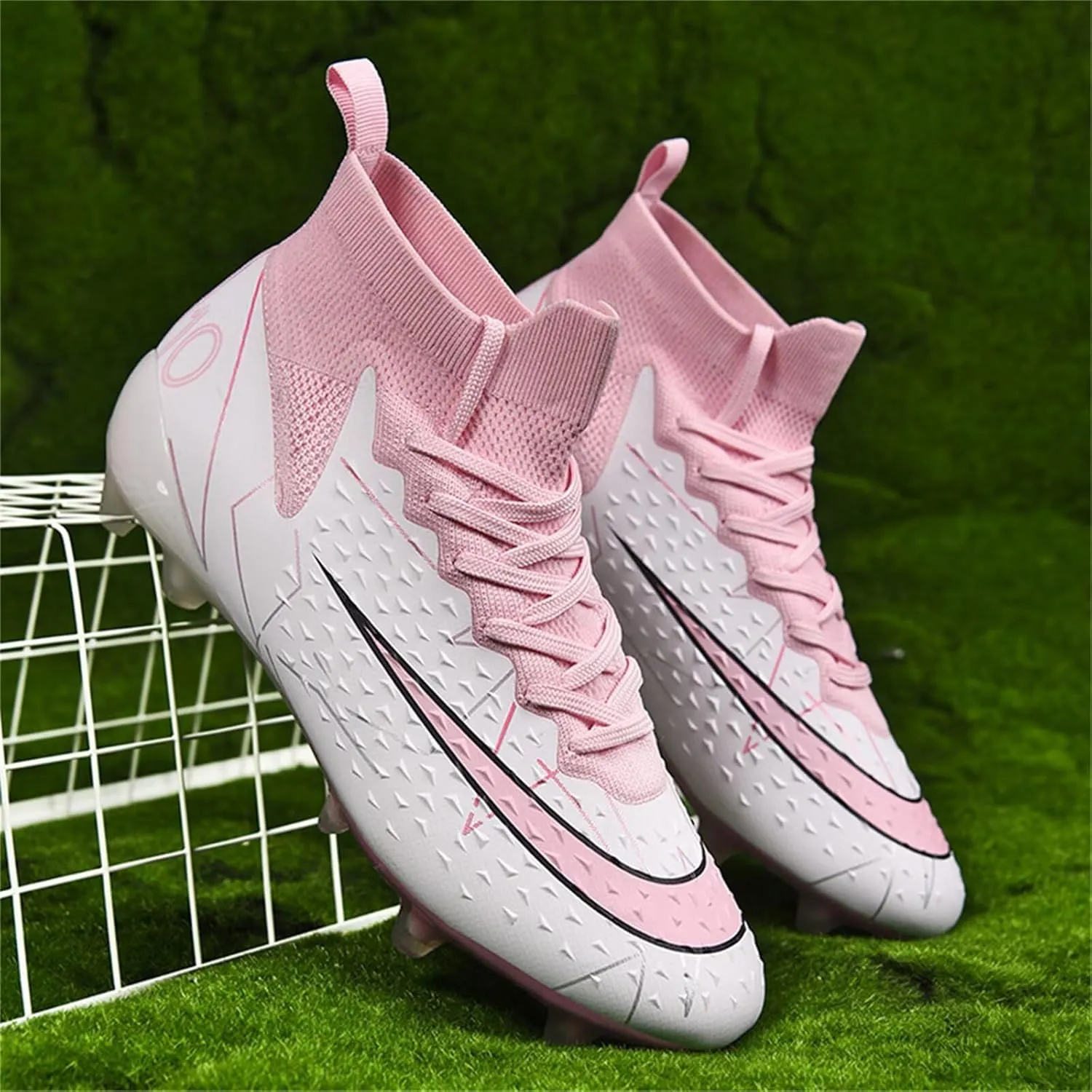 Mens Soccer Cleats Womens Football Shoes High Tops Non Slip Spikes Indoor Outdoor Youth Baseball Lacrosse Sneaker