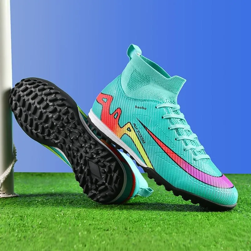 Men's Soccer Shoes High-Top Soccer Cleats AG FG TF Football Boots Outdoor Indoor Breathable Athletic Professional Spikes Youth Boys Football Shoes