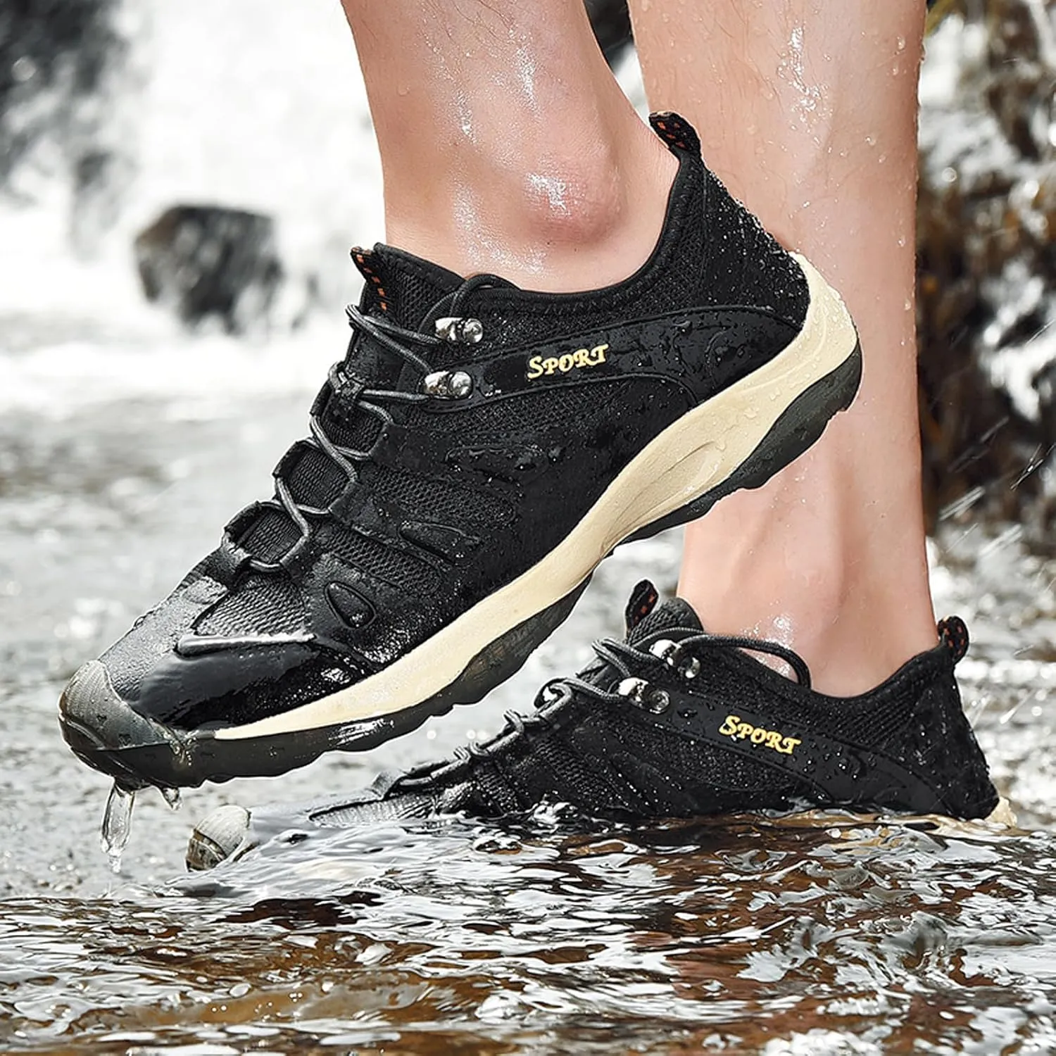 Men's Waterproof Sports Hiking Shoes Comfortable Non-Slip Casual Trekking Trail Shoe Lightweight Breathable Outdoor Platform Climbing Work Shoes