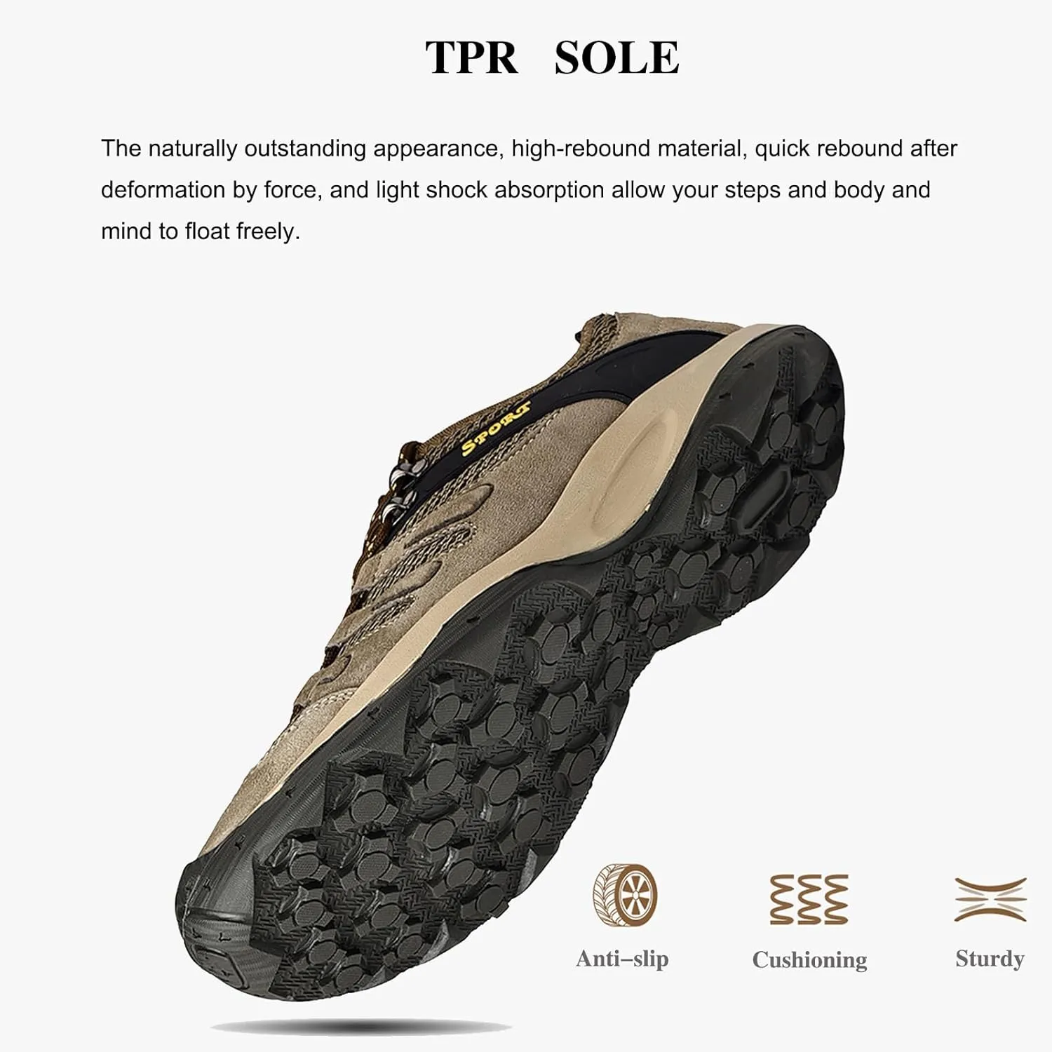 Men's Waterproof Sports Hiking Shoes Comfortable Non-Slip Casual Trekking Trail Shoe Lightweight Breathable Outdoor Platform Climbing Work Shoes