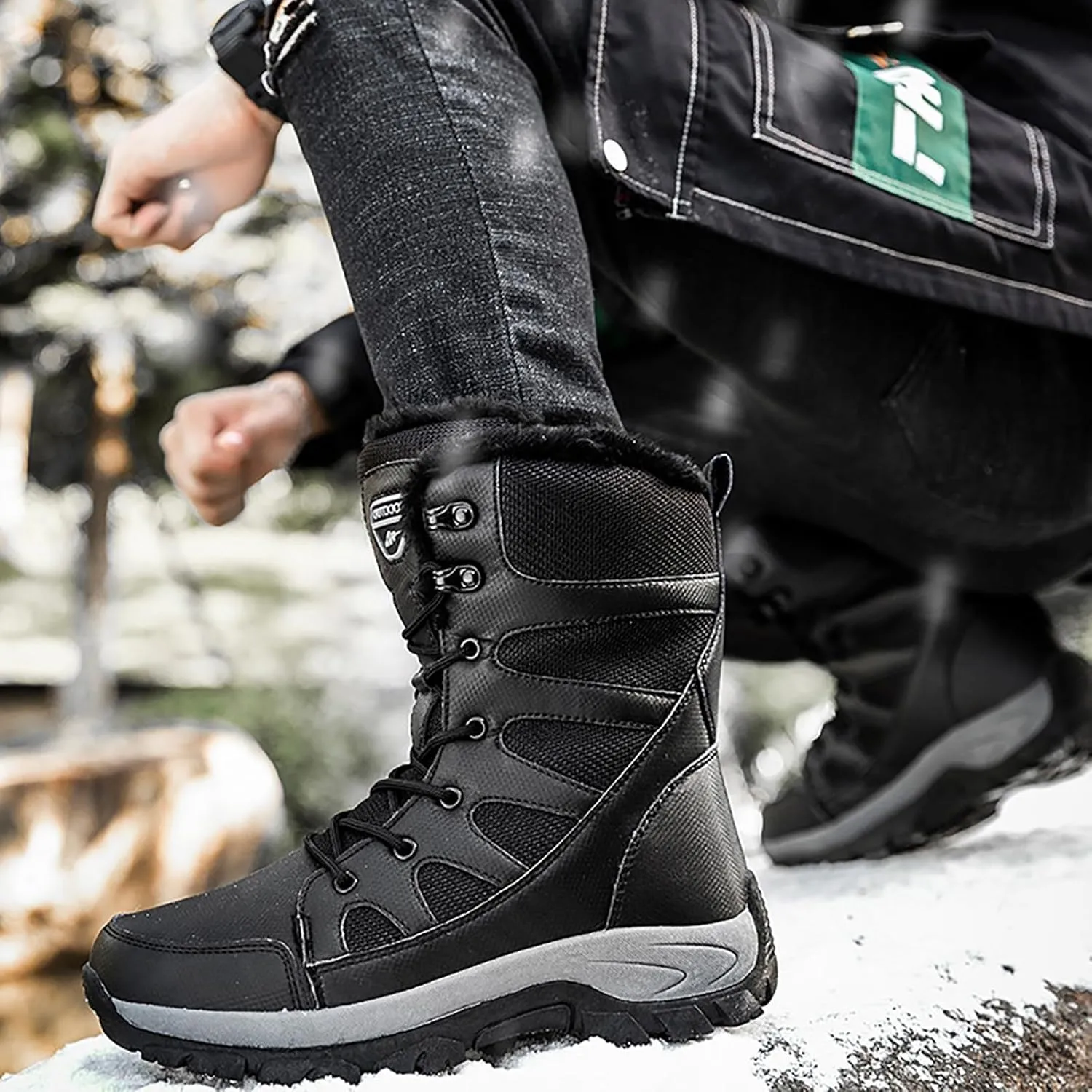 Men's Waterproof Tactical Boots Lace Up Breathable High Top Boots Military Army Outdoor Shoes For Hiking Climbing