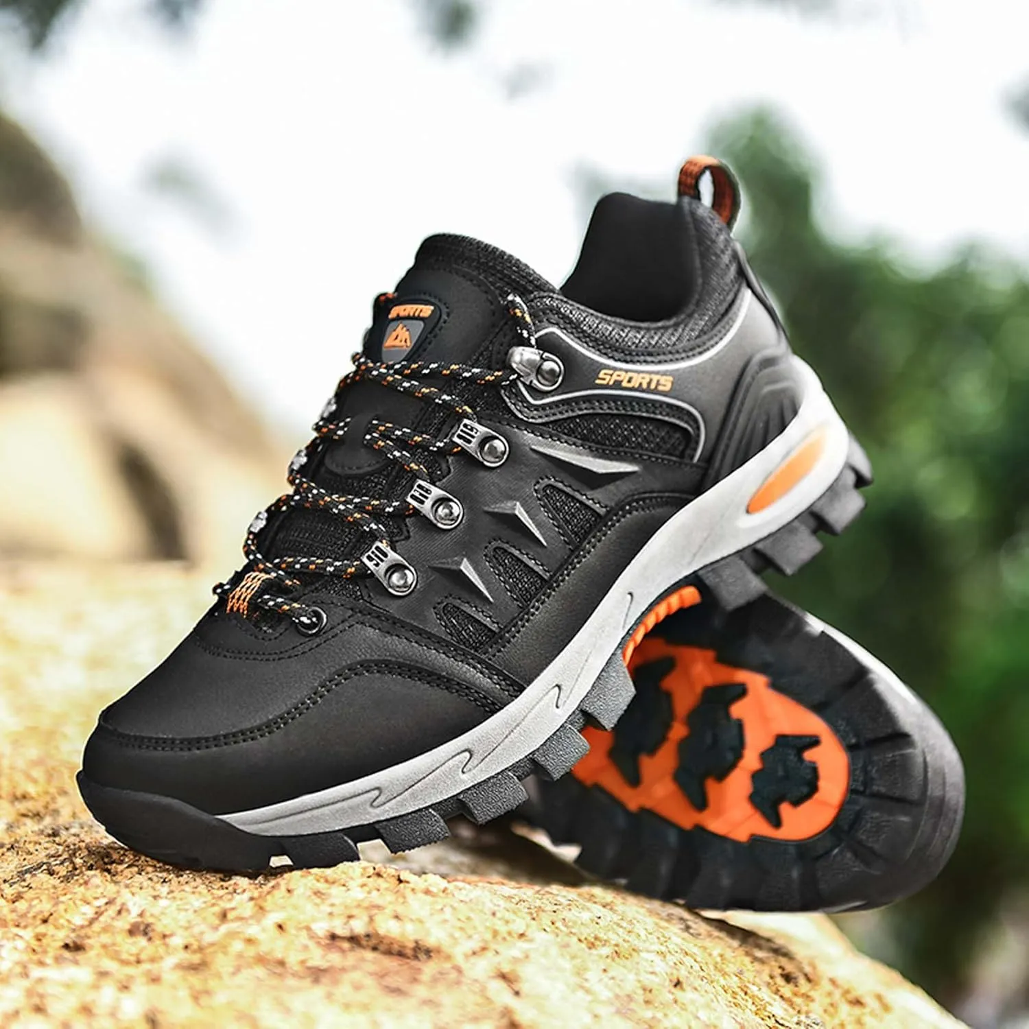Men's Women's Waterproof Hiking Shoes Non-Slip Breathable Climbing Shoes Outdoor Sports Shoes Comfortable Lightweight Travel Camping Walking Shoes